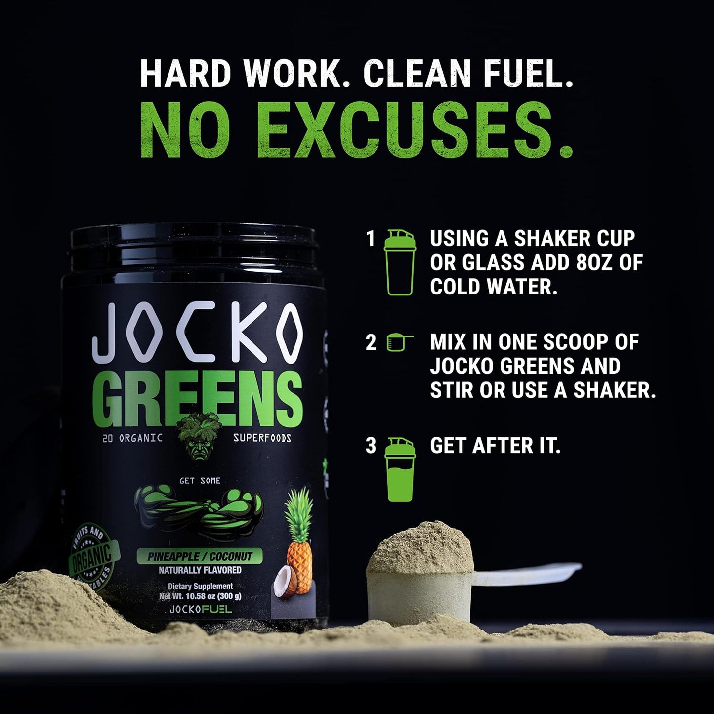 Jocko Fuel Greens & Creatine Bundle - Greens & Superfood Powder + Creatine Powder
