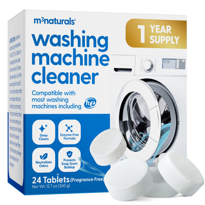 Dishwasher Cleaner & Deodorizer Tablets, Fresh Apple, 1-Year Supply by M3
