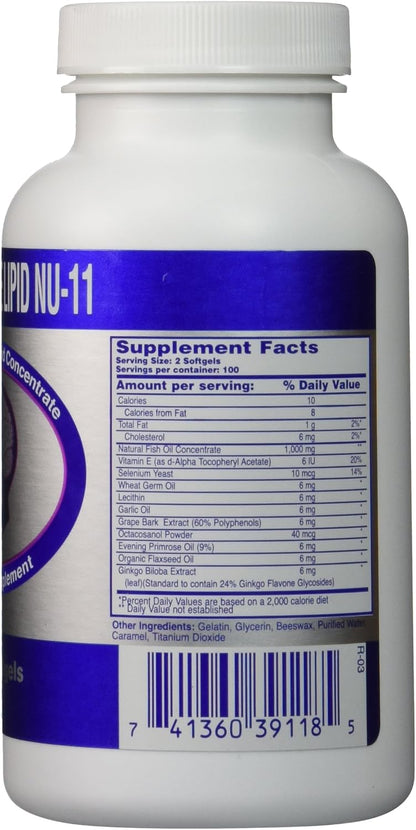 Nu Health Marine Lipid Nu-11 Dietary Supplement (200 softgels)