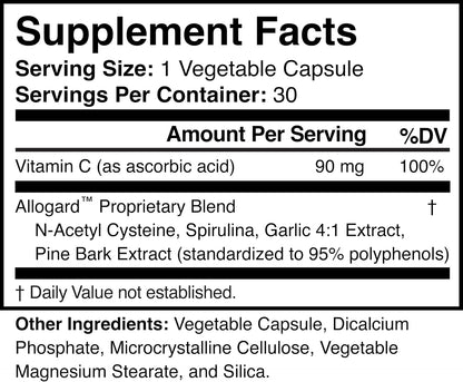 Allogard Natural Detox and Cleanse Supplement, Vegan, Gluten-Free | Helps Bind to and Flush Out Everyday Toxins to Boost Energy, Mental Clarity, and Full-Body Wellness, 30-Day Supply