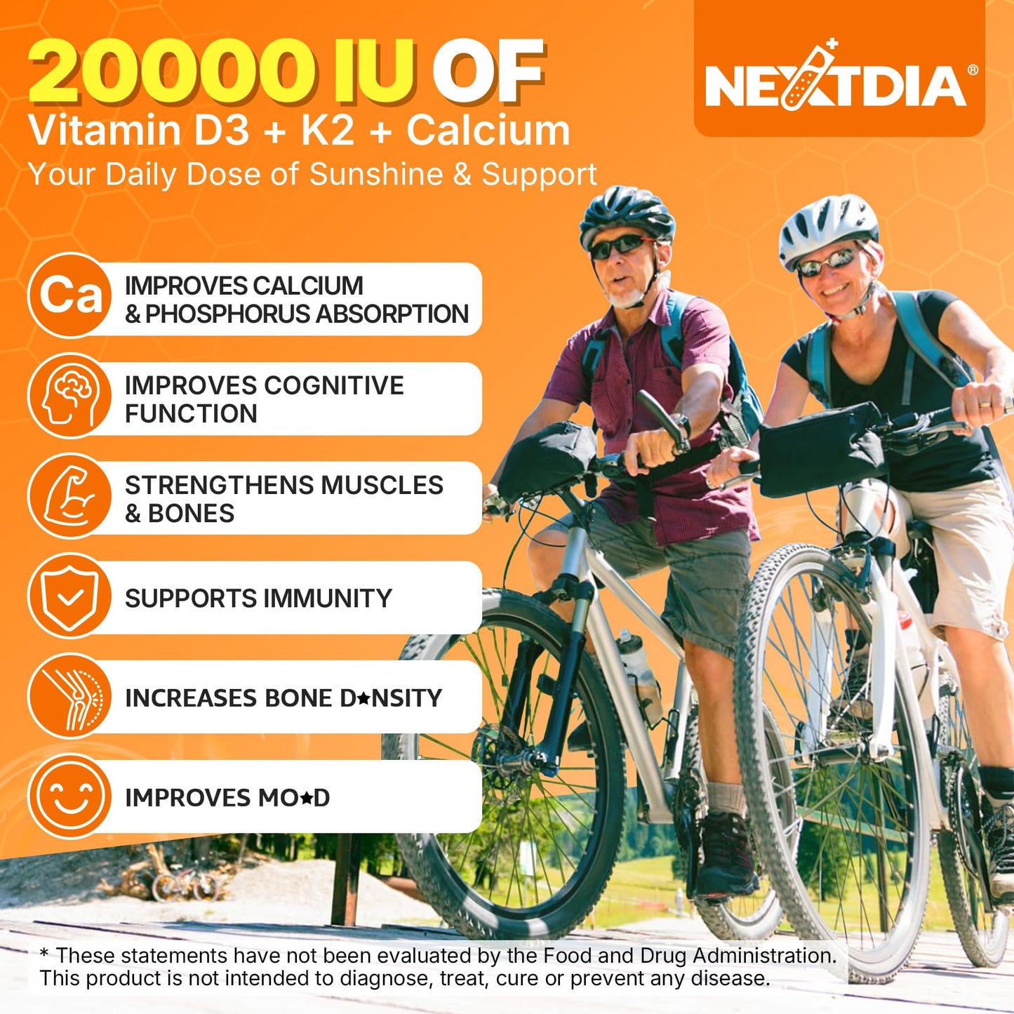 Vitamin D3 20,000 IU + K2 Vitamin (MK4 & MK7) 200mcg + Calcium Citrate, Optimal Vitamin D3 K2 Softgel - Strong Bone & Muscle, Calcium Absorption, Helping Vitamin D Deficiencies, Easy to Swallow, 2Pack