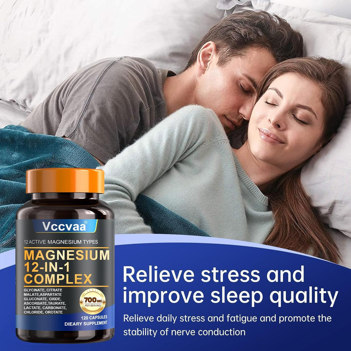 Magnesium Complex 700mg & Beef Organ Supplement for Women, for Muscle, Zzz, Hormone, Energy & Skin Support