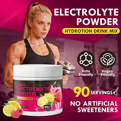 Sugar Free Raspberry Lemon Electrolyte Powder, Zero Calorie, 90 Servings