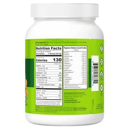 NATURELO Plant Protein Powder, Vanilla, 22g Protein - Non-GMO, Vegan, No Gluten, Dairy, or Soy - No Artificial Flavors, Synthetic Coloring, Preservatives, or Additives - 20 Servings