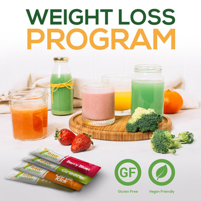 Raw Fountain 3 Day Juice Cleanse Detox, Weight Management Program, 24 Powder Packets