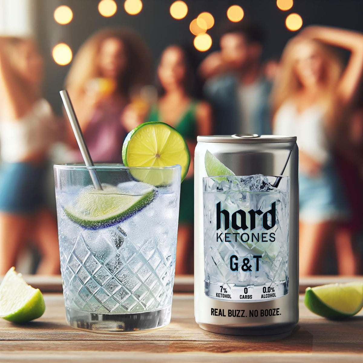 Hard Ketones G&T | 0.0% Alcohol Alternative with 7% Ketohol | 12 Pack, 8.4 Oz Cans