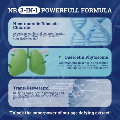 Black Forest NAD Nicotinamide Riboside 900 mg (Liposomal Nicotinamide Riboside 900mg Resveratrol, Quercetin 500mg & 150mg of NAD Resveratrol Supplement) 1550 MGS NR Supplement 900mg NAD+
