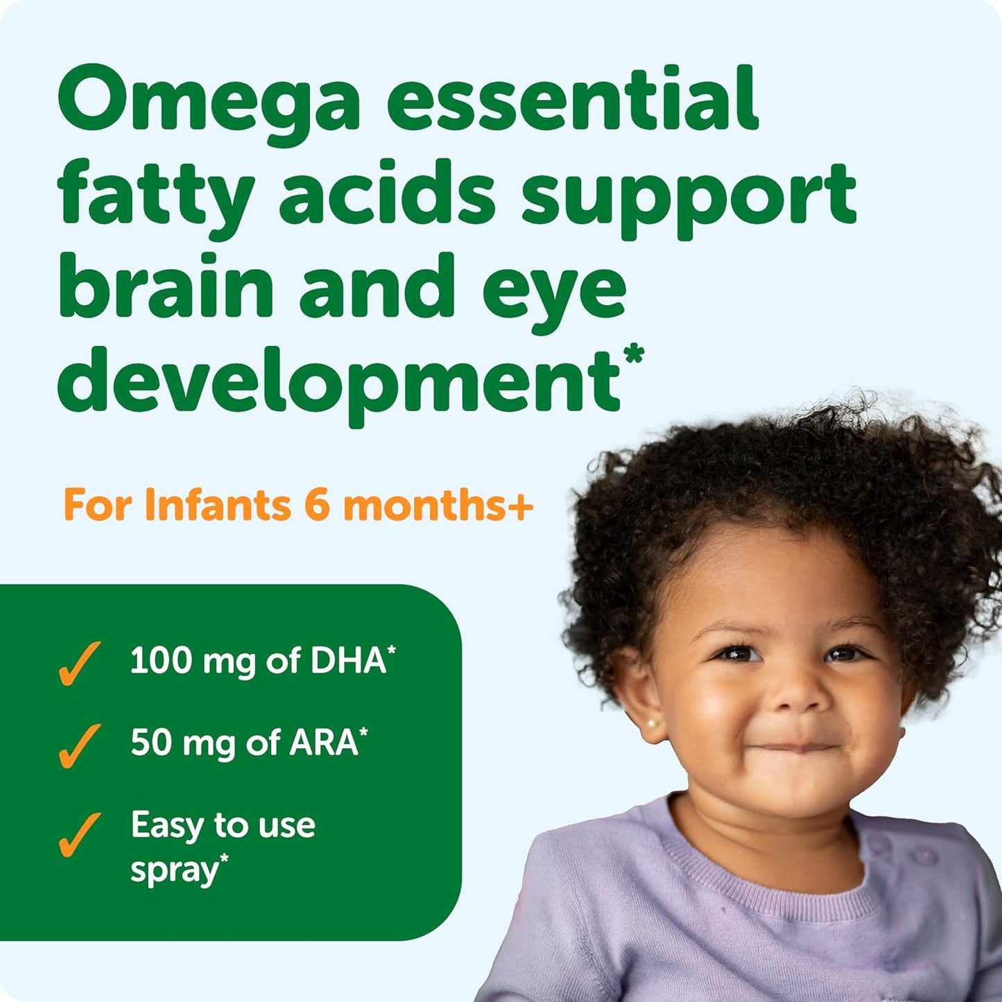 Ddrops Baby Algae DHA + ARA - 30 Sprays - Omega Essential Fatty Acids Support Brian and Eye Development - No Artificial Preservatives, Flavors or Colors