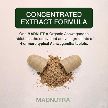 Ashwagandha 675mg - Organic Ashwagandha Supplement for Men & Women - Non-GMO Premium Adaptogen Herbal Supplement for Stress Management Support Restful Sleep Daily Energy & Focus Wellness Tablets