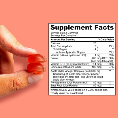 Willprov Health Apple Cider Vinegar Gummies - 1000mg ACV with Mother for Metabolism