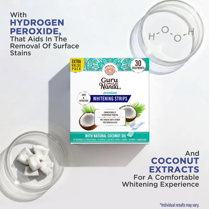 GuruNanda Teeth Whitening Strips - 4X Whiter Teeth, 7-Day Whitening Kit