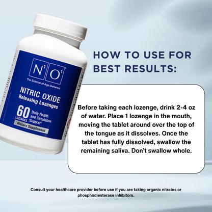 N1O1 Nitric Oxide Lozenges Supplement, 120 Count, 60-Day Supply | Developed by Dr. Nathan S. Bryan; Orange Flavor; Dissolvable Lozenges; Daily Nitric Oxide Support
