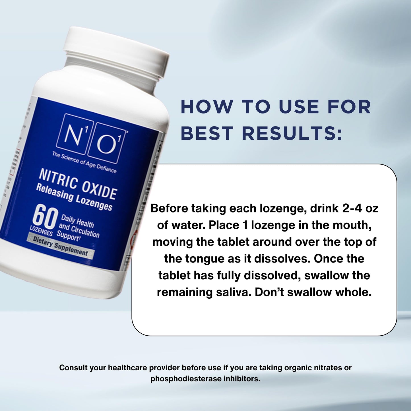 N1O1 Nitric Oxide Lozenges Supplement, 120 Count, 60-Day Supply | Developed by Dr. Nathan S. Bryan; Orange Flavor; Dissolvable Lozenges; Daily Nitric Oxide Support