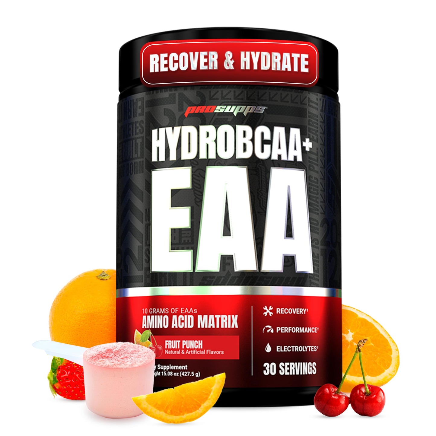 ProSupps HydroBCAA Essential Amino Acids Powder, Fruit Punch - Workout Supplement with BCAA, EAAs & Electrolytes for Hydration & Recovery - Stimulant-Free, Soy & Gluten-Free - 30 Servings