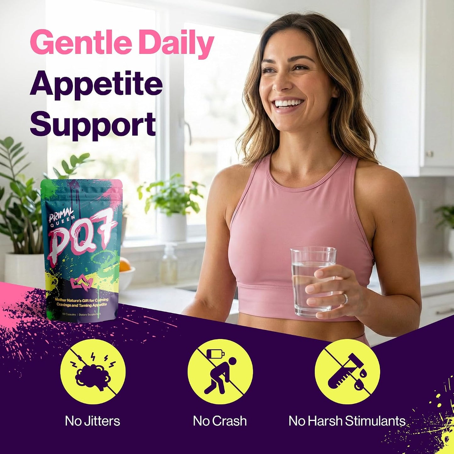 Primal Queen PQ7 Appetite Control, Cravings, Hunger & Fullness, 60 Capsules | Stimulant-Free Daily Formula for Women to Help Curb Snacking and Stay Satisfied