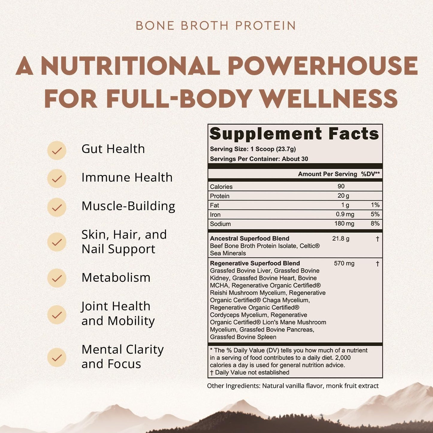 Ancestral Supplements MOFO & Vanilla Protein Bundle for Men – Supports Strength, Energy, Hormone Health & Recovery – Grass Fed Beef Organ Blend with 20g Protein, Gut Health Support & Organic Mushrooms