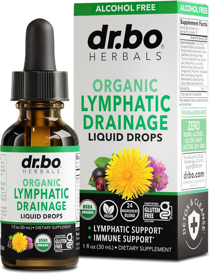 Lymphatic Drainage Supplements Drops - Organic Lymphatic Support Liquid Drops Cleanse with Echinacea, Lymph System Support Supplement, Lymph Node Detox Cleanse System Drainage - 1oz Non-GMO Organics