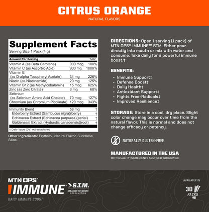 MTN OPS Immune STM On-the-Go Immune Support, Citrus
