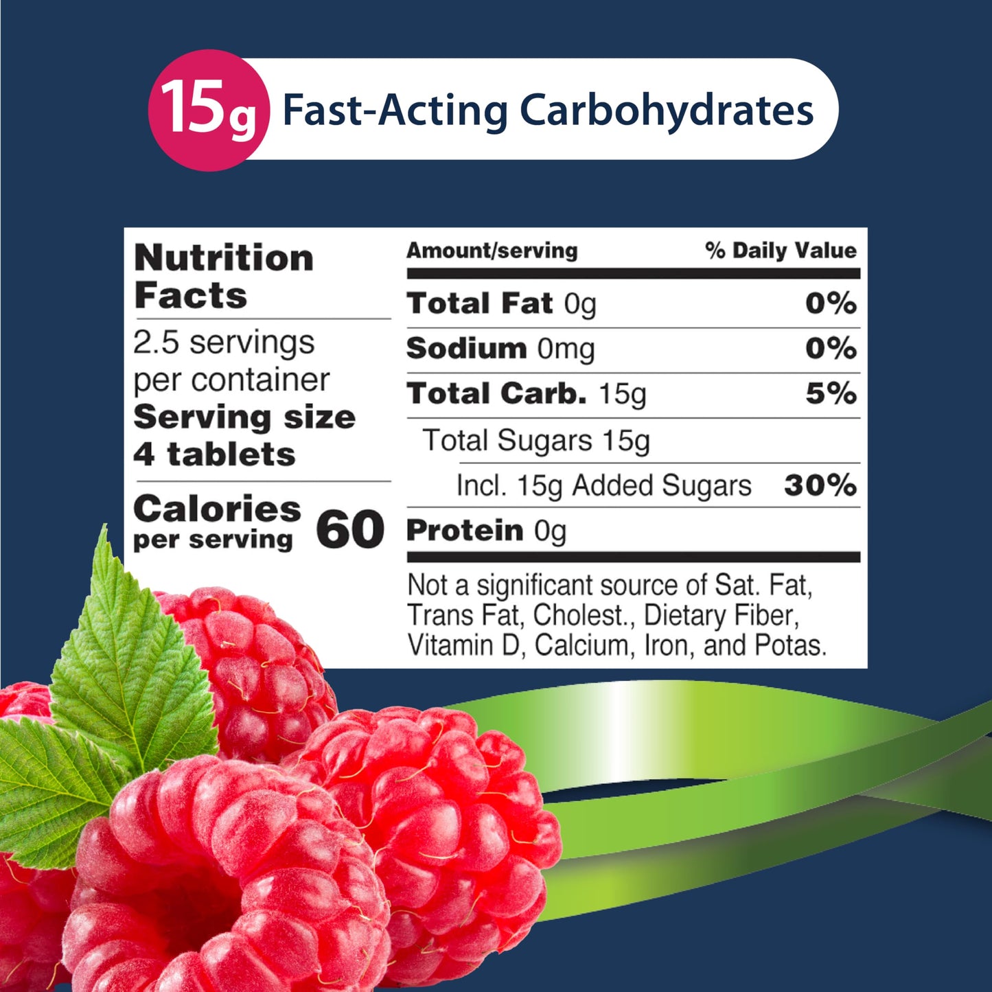 TRUEplus Glucose Tablets, Raspberry Flavor, 10 Count, 6 Tubes | Chewable Tablets, 15g Fast-Acting Carbohydrates, Fat Free, Gluten Free, Boosts Energy, Great Tasting and Easy to Use