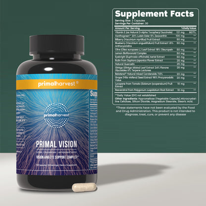 Primal Harvest Vision – Daily Vegetarian Friendly Supplement, Gluten & Dairy Free
