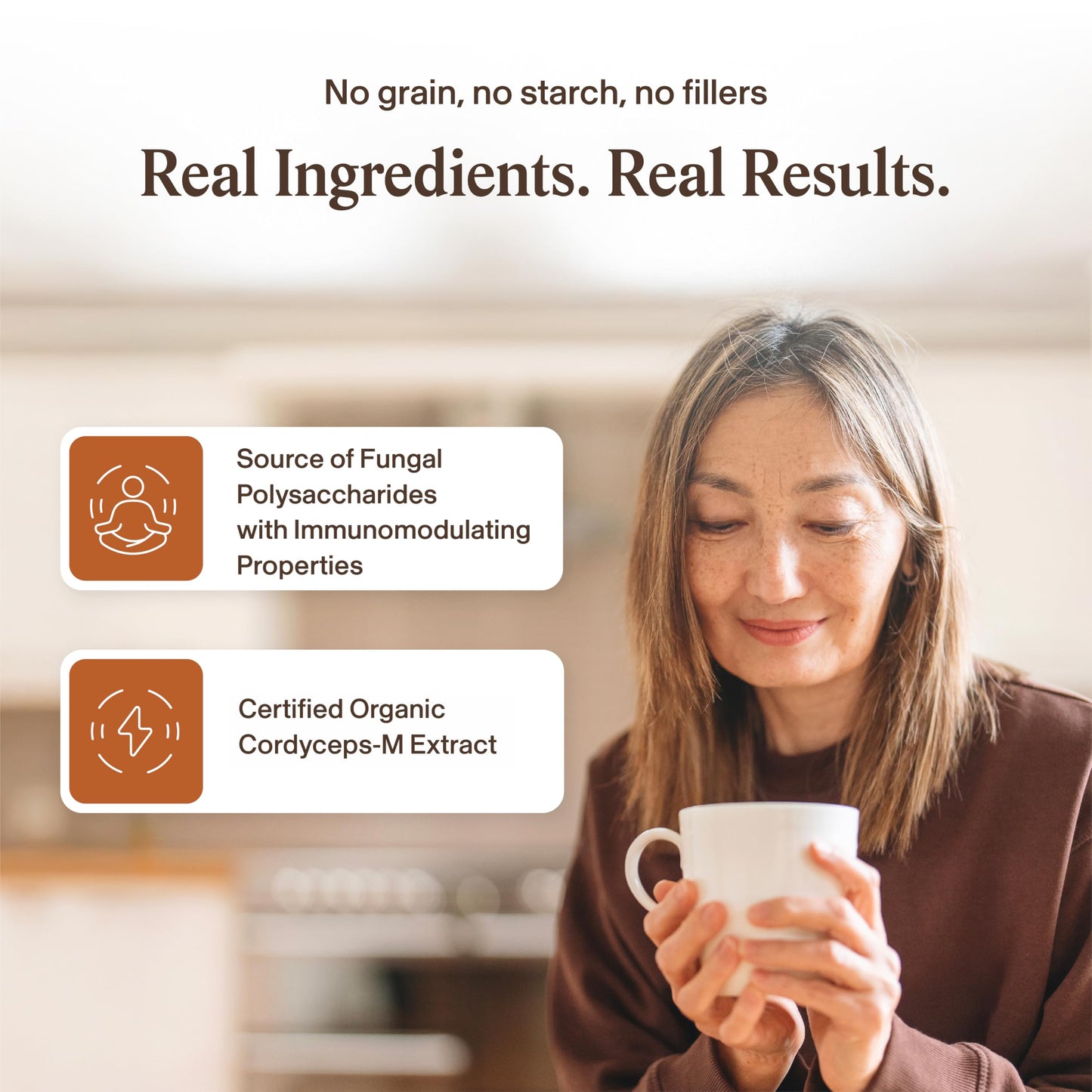 Real Mushrooms Supplement Capsules - Cordyceps Mushroom Powder Rich in Beta Glucans - Mushroom Pills Cordyceps for Energy and Performance - Vegan, Non-GMO, No Grain Fillers, 120 ct