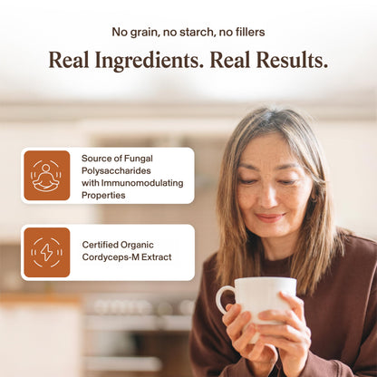 Real Mushrooms Supplement Capsules - Cordyceps Mushroom Powder Rich in Beta Glucans - Mushroom Pills Cordyceps for Energy and Performance - Vegan, Non-GMO, No Grain Fillers, 120 ct