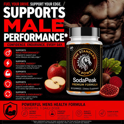 Soda Peak Gummies for Men, SodaPeak Premium Male Gummys 2-Pack, 120 Gummies