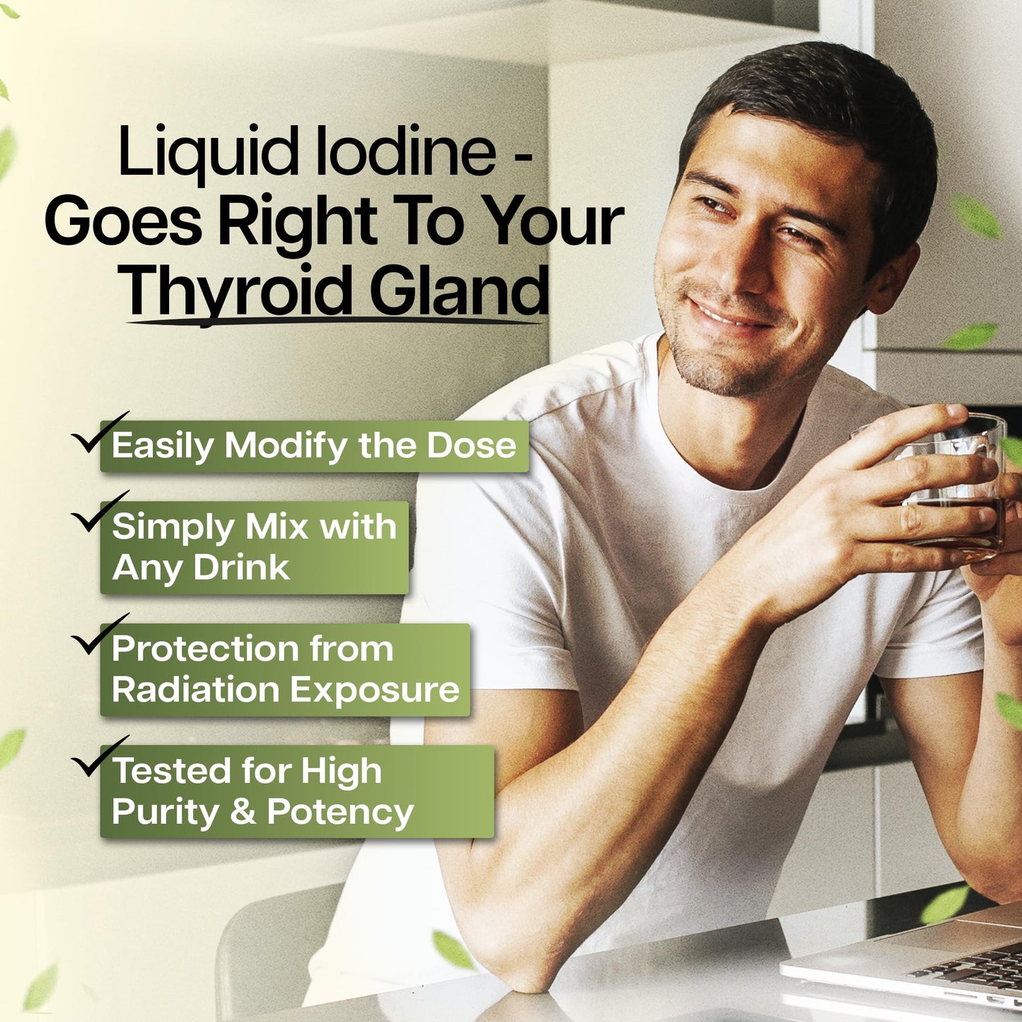Liquid Iodine Drops – 1300 Servings Potassium Iodide for Thyroid, Metabolism & Detox Support – 2X Absorption – 3 Year Supply – USA Made, Gluten Free, Vegan – 2 Fl Oz