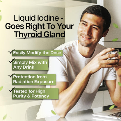 Liquid Iodine Drops – 1300 Servings Potassium Iodide for Thyroid, Metabolism & Detox Support – 2X Absorption – 3 Year Supply – USA Made, Gluten Free, Vegan – 2 Fl Oz