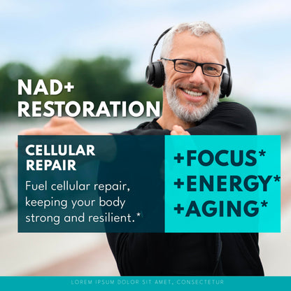 NAD+ Supplement Liposomal + Resveratrol for Women & Men, Astaxanthin, CoQ10, Alpha Lipoic Acid, Green Tea - 120 Count