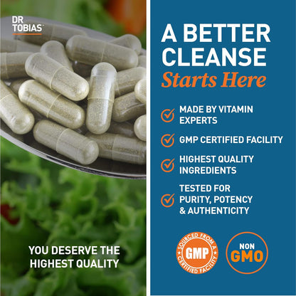 Dr. Tobias Colon 14 Day Cleanse | Supports Digestion & Gut Health | Colon Cleanse Detox | Constipation Relief & Gut Health Support for Women & Men | Psyllium + Senna + Probiotics | 28 Capsules