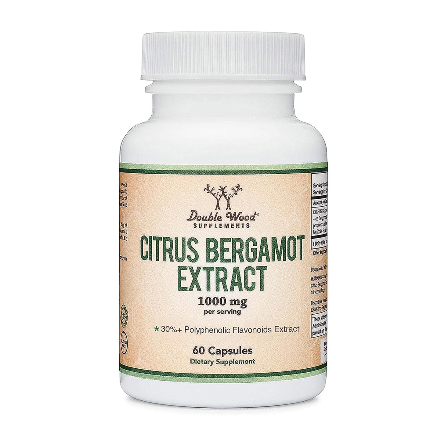 Citrus Bergamot Supplement - NSF Certified - Supports Healthy Cholesterol & Triglyceride Levels - 1000mg, 60 Capsules (Bergamonte Standardization) by Double Wood
