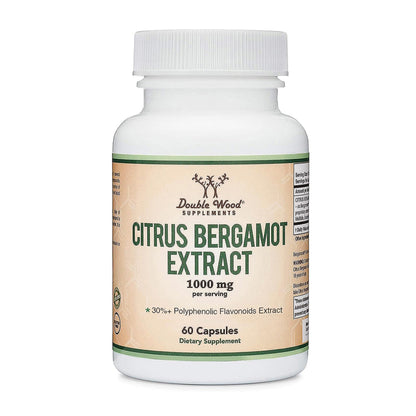 Citrus Bergamot Supplement - NSF Certified - Supports Healthy Cholesterol & Triglyceride Levels - 1000mg, 60 Capsules (Bergamonte Standardization) by Double Wood