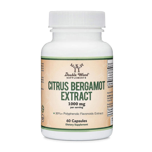 Citrus Bergamot Supplement - NSF Certified - Supports Healthy Cholesterol & Triglyceride Levels - 1000mg, 60 Capsules (Bergamonte Standardization) by Double Wood