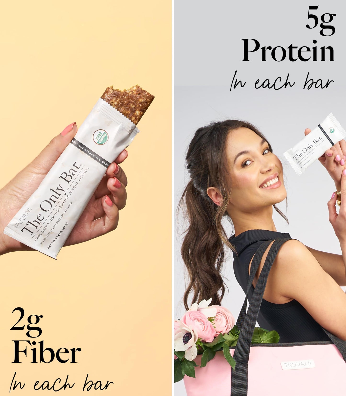 Truvani Plant Based Snack Bars | Variety | 12 Pack | Vegan | 5-8g Protein | USDA Organic and Vegan | Dairy, Soy, and Gluten Free | Individually Wrapped