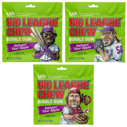 Big League Chew Original - Chewing Bubble Gum Pack of 3, 2.12 oz