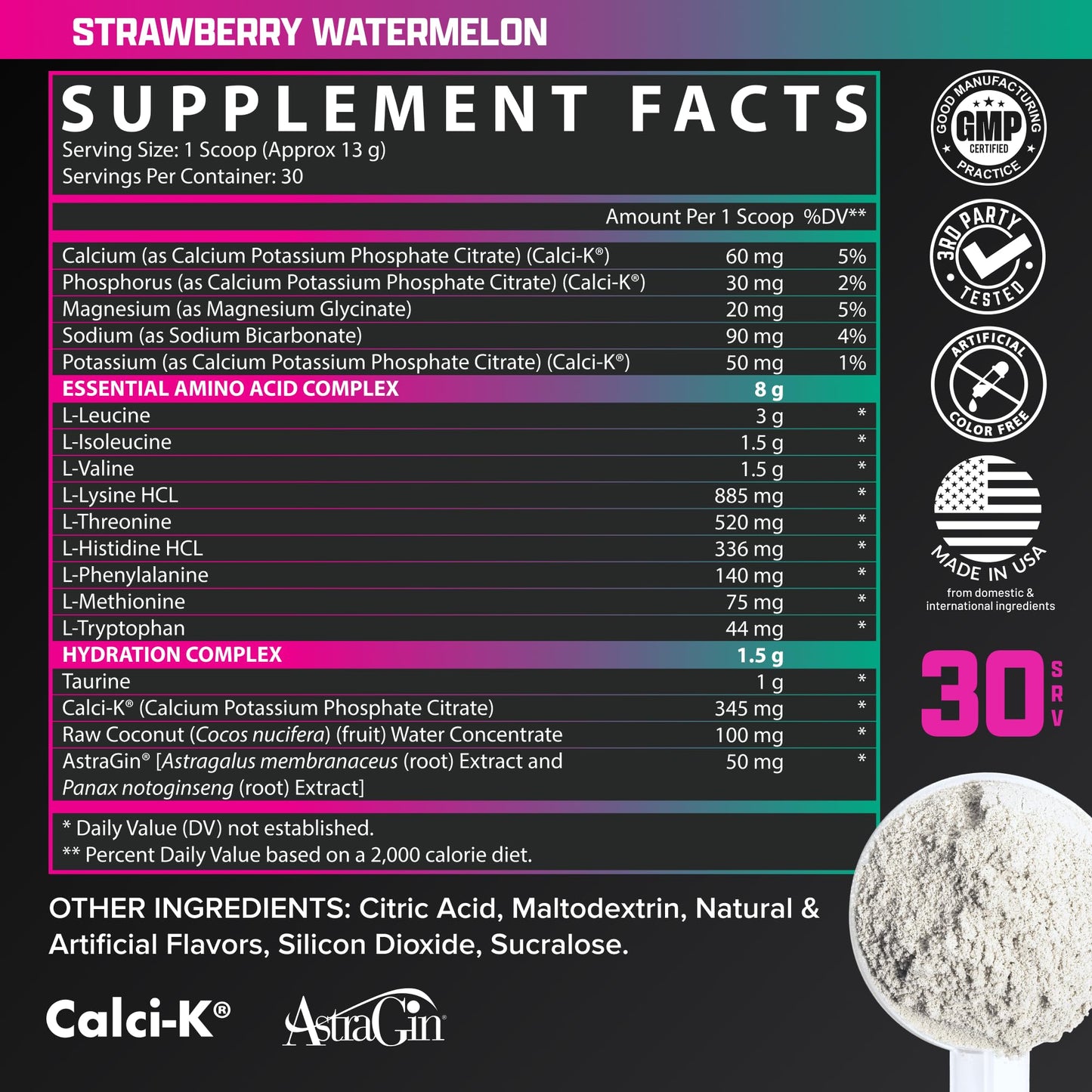 Nutrex Research EAA Hydration | EAAs + BCAA Powder | Muscle Recovery, Strength, Muscle Building, Endurance | 8G Essential Amino Acids + Electrolytes | Strawberry Watermelon 30 Serving