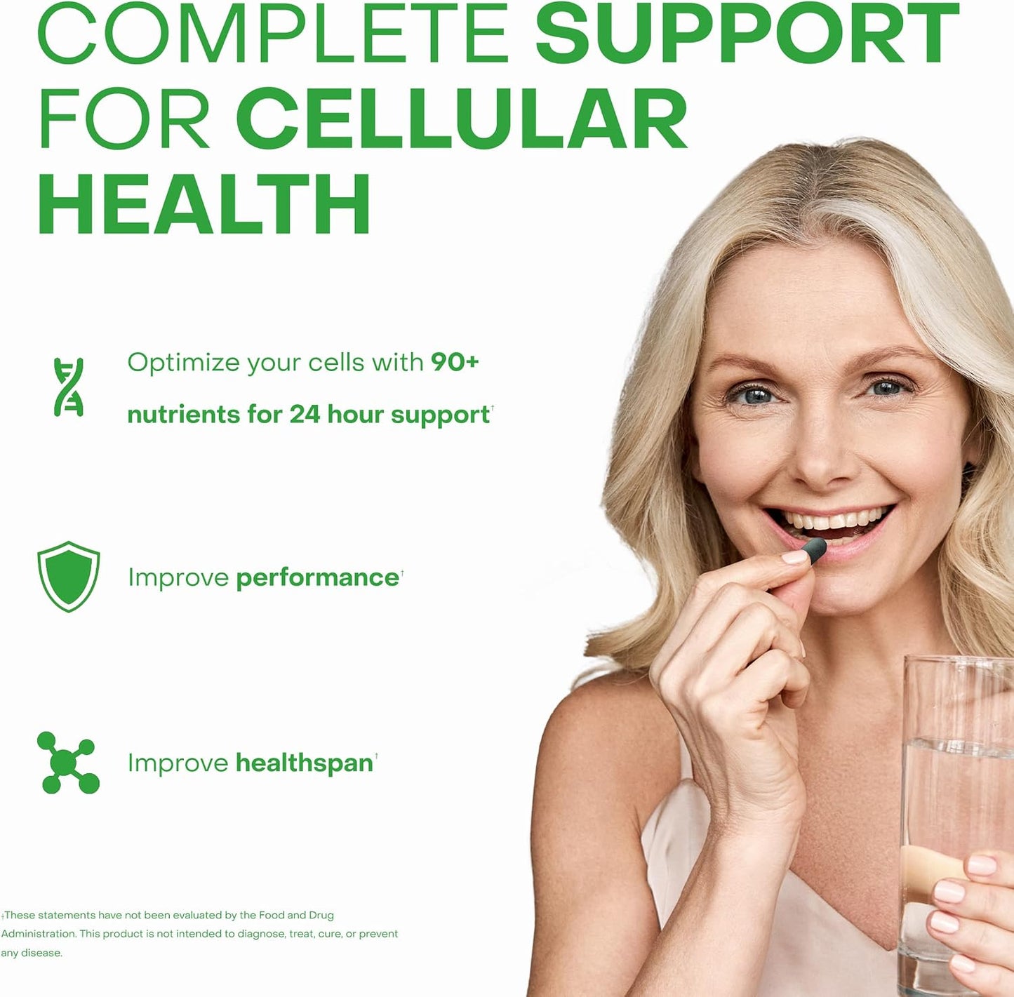 HealhtyCell AM/PM Healthspan System - 60 AM Tablets & 60 PM Tablets | 90+ Vitamins, Minerals, Protective Phytonutrients, Probiotics & Enzymes for Advanced Cellular Nutrition