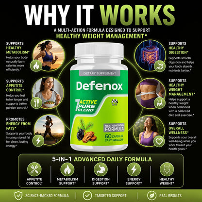 Defenox Capsules, Official Defenox 7 Active Pure Blend Formula, 60 Capsules