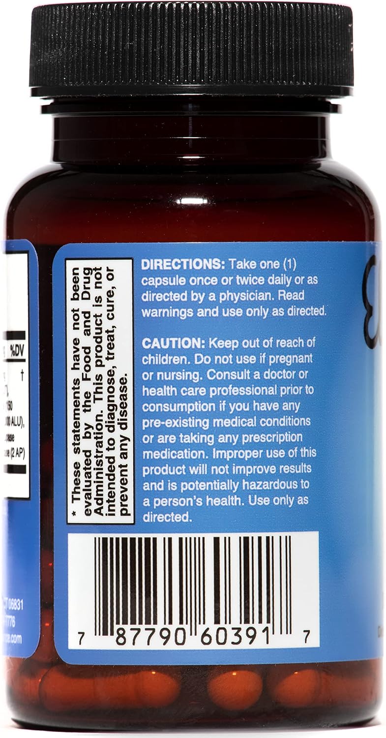 Natural Digestive Enzyme Supplement for Bloating, Vegan | Helps Break Down Proteins, Fats, and Carbs to Ease Gas, Indigestion, and Stomach Discomfort After Meals, 30-Day Supply