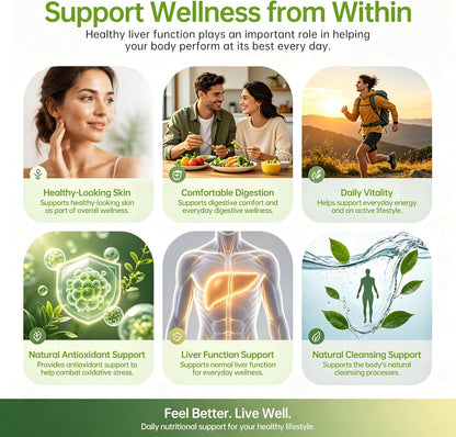 Milk Thistle Liver Support Supplement,60 Capsules,85% Silymarin | Liver Cleanse Detox & Repair Support with Dandelion Root, Artichoke & Boswellia, Non-GMO, Gluten-Free