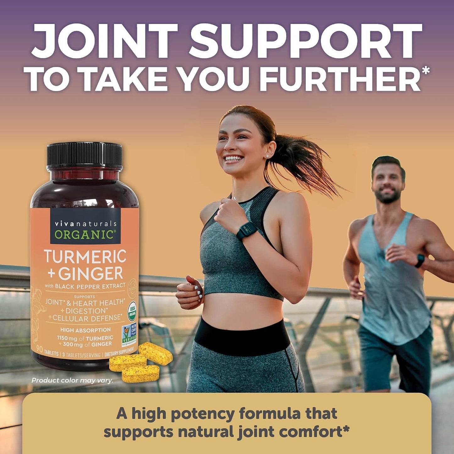 Viva Naturals Organic Turmeric Curcumin Supplement with Black Pepper and Ginger and Elderberry, Vitamin C, Zinc and Vitamin D3 5000 IU Bundle for Joint, Immune Support, Heart, Digestive Health