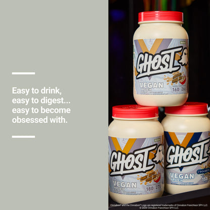 GHOST Vegan Protein Powder, Chocolate Chip Cookies – 2.9LB Tub, 25G of Protein - Plant-Based Pea & Organic Pumpkin Blend Protein with Fiber & Iron - Flavored Post Workout Shakes - Soy, Gluten Free