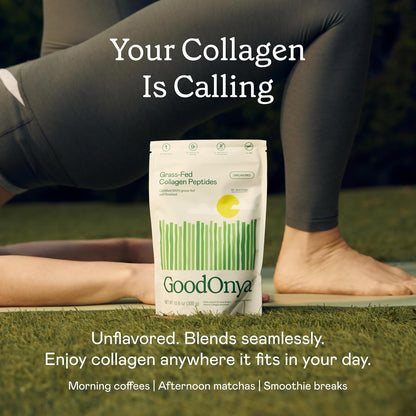 GOODONYA Certified 100% Grass-Fed and Finished Collagen Peptides, Non-GMO, rGBH Free, 30 Servings