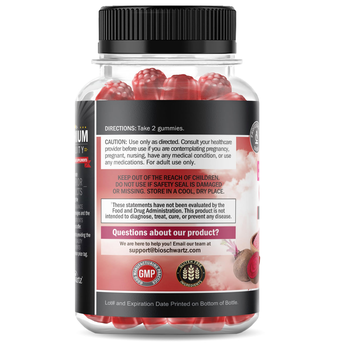 Sugar Free Beet Root Gummies - Strawberry Flavor, 120 Count