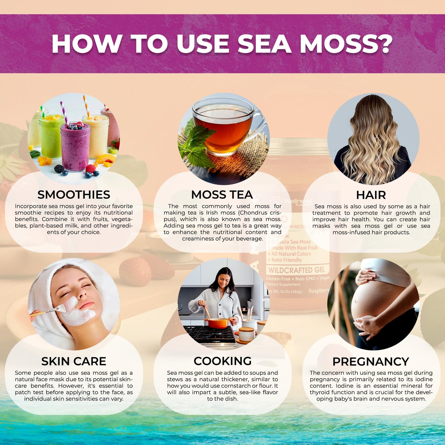 WELLNESS LABSRX Irish Sea Moss Gel Raw - Wildcrafted Superfood Seamoss Gel - Pineapple Mango Flavor, Vitamin and Mineral-Rich from Pristine Caribbean Waters - 10 oz.