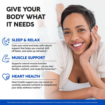 Magnesium Supplement - 5 in 1 Complex | Glycinate | Citrate | Malate | Taurate | Oxide - for Women & Men - Stress, Muscle & Heart Support - Vegan, Natural, Non-GMO - 180 Capsules, 2 Month Supply