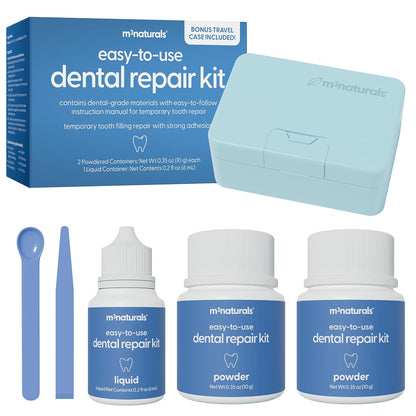 Dental Repair Kit for Lost Crowns, Fillings & Cavities w/Travel Case by M3