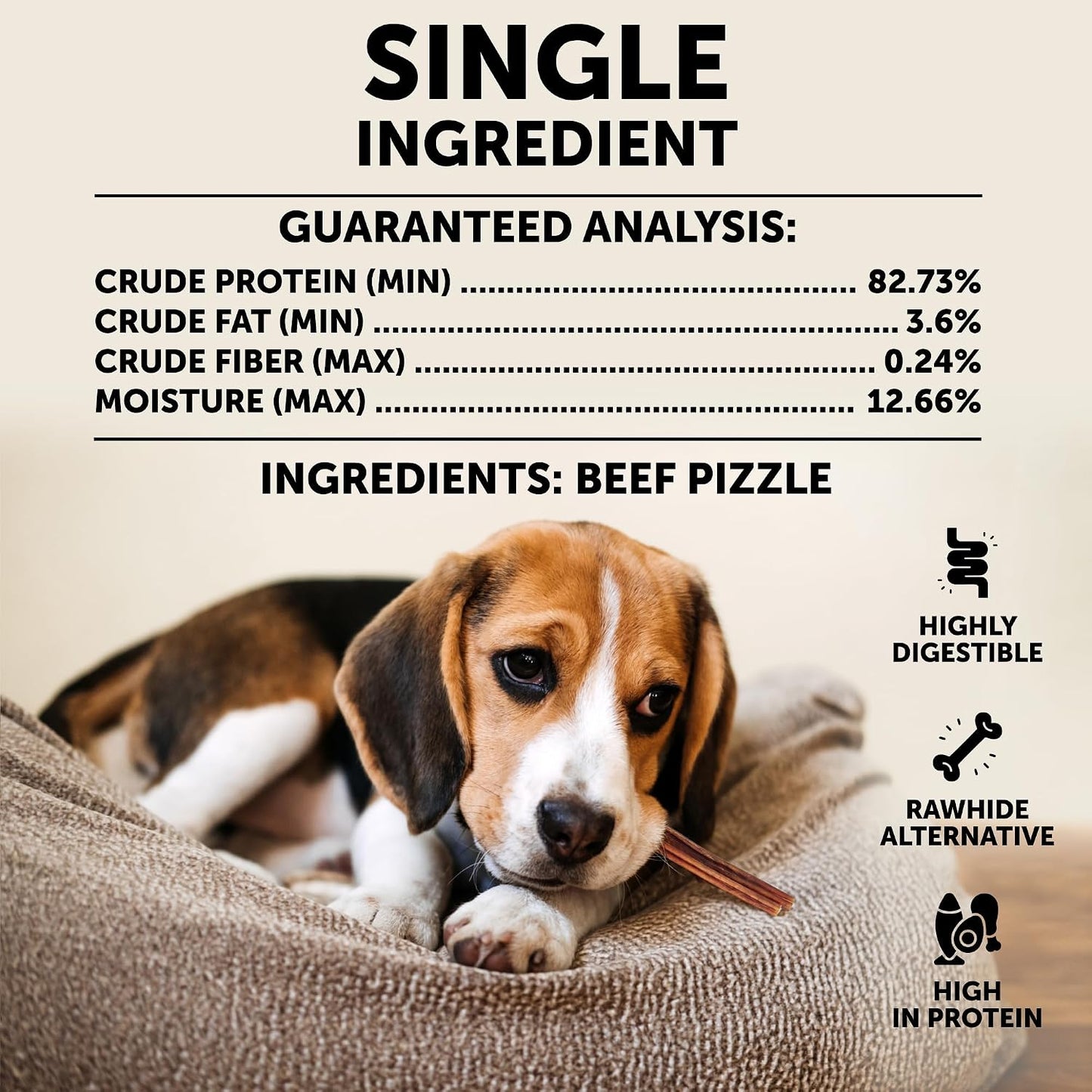 Premium Bully Sticks for Large Dogs - 6 Inch, 10 Bully Sticks - Odor free Natural Beef Pizzle, Long Lasting, Rawhide Free Dog Treats, Highly Digestible - For Dental Health, Training - For Large Breeds