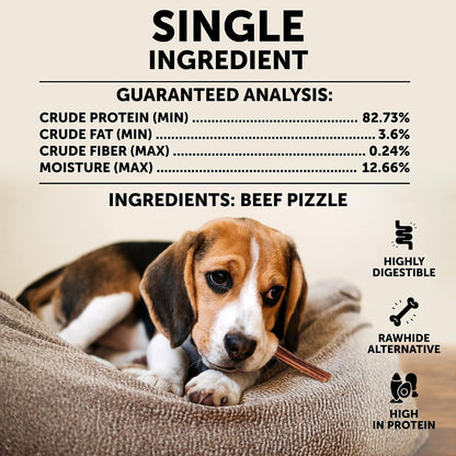 Premium Bully Sticks for Large Dogs - 6 Inch, 10 Bully Sticks - Odor free Natural Beef Pizzle, Long Lasting, Rawhide Free Dog Treats, Highly Digestible - For Dental Health, Training - For Large Breeds